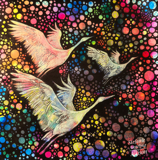 •Luminous Cranes Flight